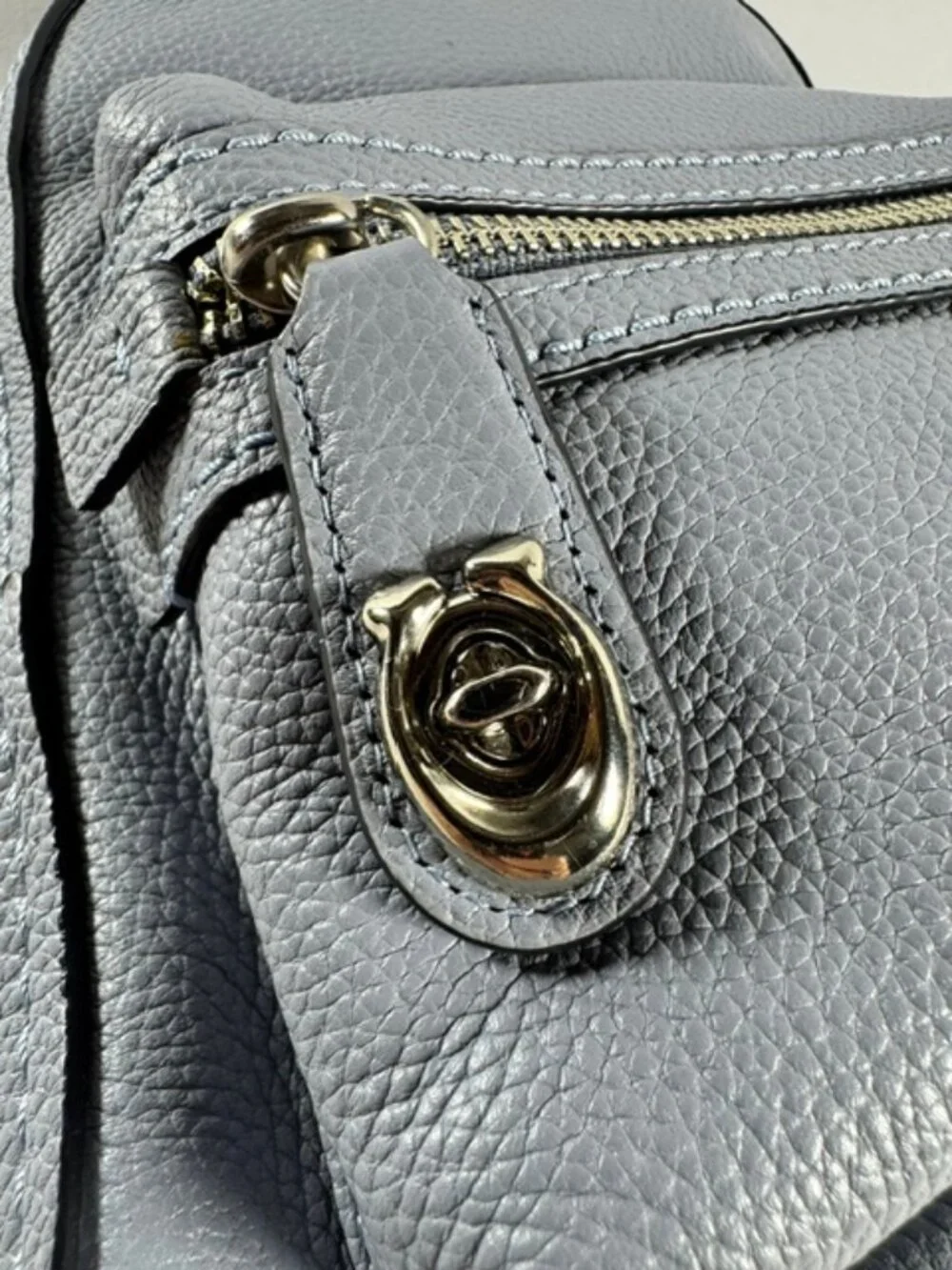 COACH Campus Backpack 23 Pebbled Leather #31032, Blue/Periwinkle (RARE) & SHW